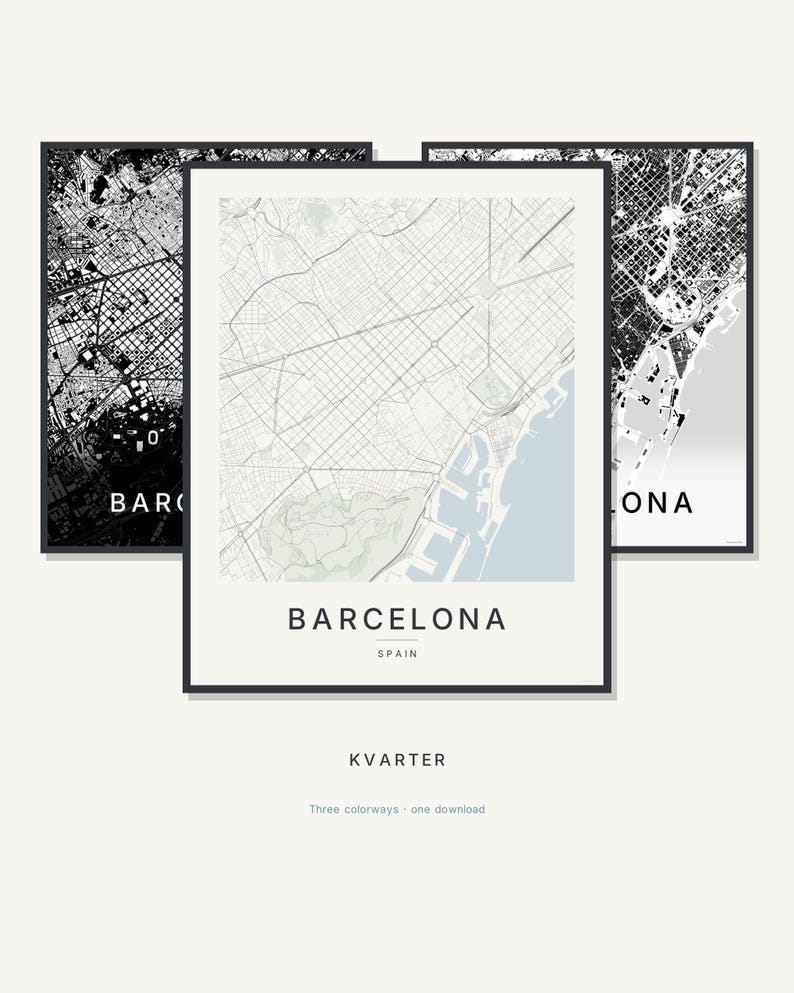 Barcelona map wall art — Listing image 01 — hero