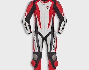 Rundleer motorracepak heren | Beschermende motorkleding, dubbel gestikt