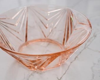 Pink Glass Art Deco Bowl