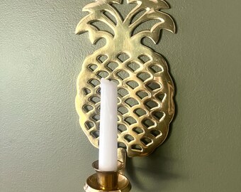 Brass Pineapple Candle Sconce
