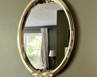Gold Bow Wall Mirror and Tray