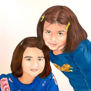 Custom Baby Portrait Commission: Hand-Drawn Colored Pencil Sketch Art image 8