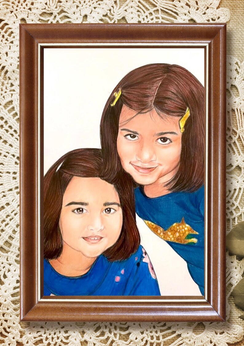 Custom Baby Portrait Commission: Hand-Drawn Colored Pencil Sketch Art image 11