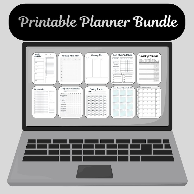 Printable Neutral Planner Undated Easy to Personalize Period Habit ...