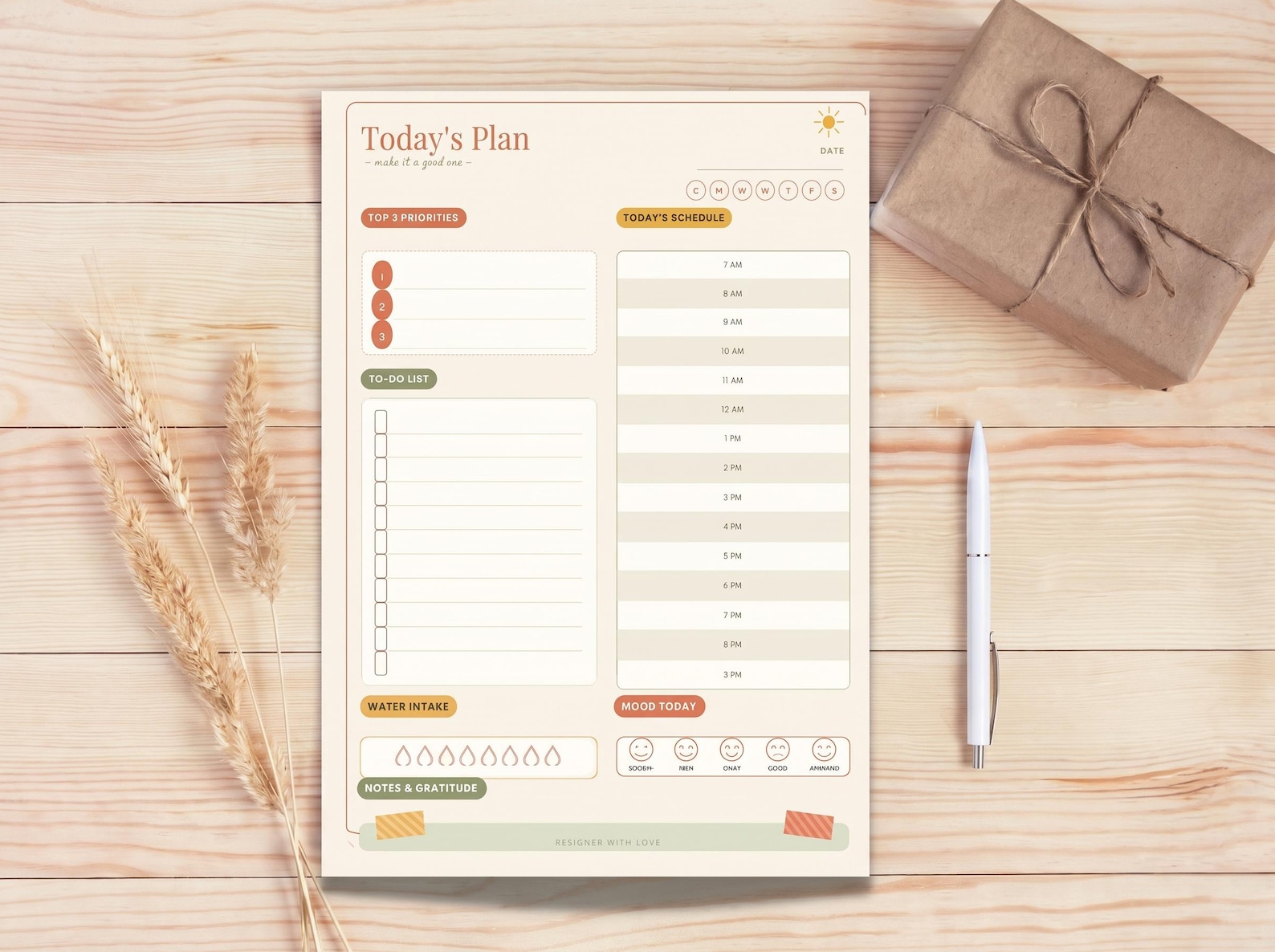 PRINTABLE DAILY PLANNER: Undated Schedule Template, to Do List, Adhd ...