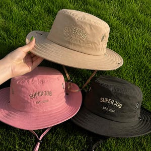 Personalized Sun Hat, Custom Embroidered Wide Brim Hat, Adjustable Boonie Hat, UV Protection Safari Hat, Outdoor Hiking Gift