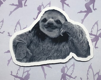 Most Interesting Sloth In The World, funny animal stickers, parody stickers, gift for sloth lover, Waterproof Vinyl