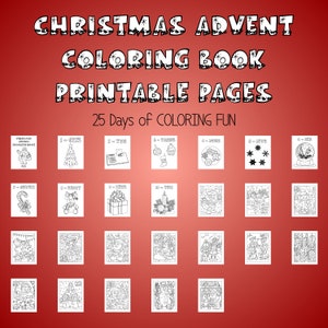 Christmas Advent Color Pages - 25 days of Coloring Fun