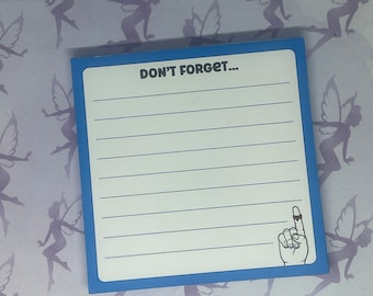 Don't Forget, 3x3 notepad, reminder list, notepad, handmade memo pad