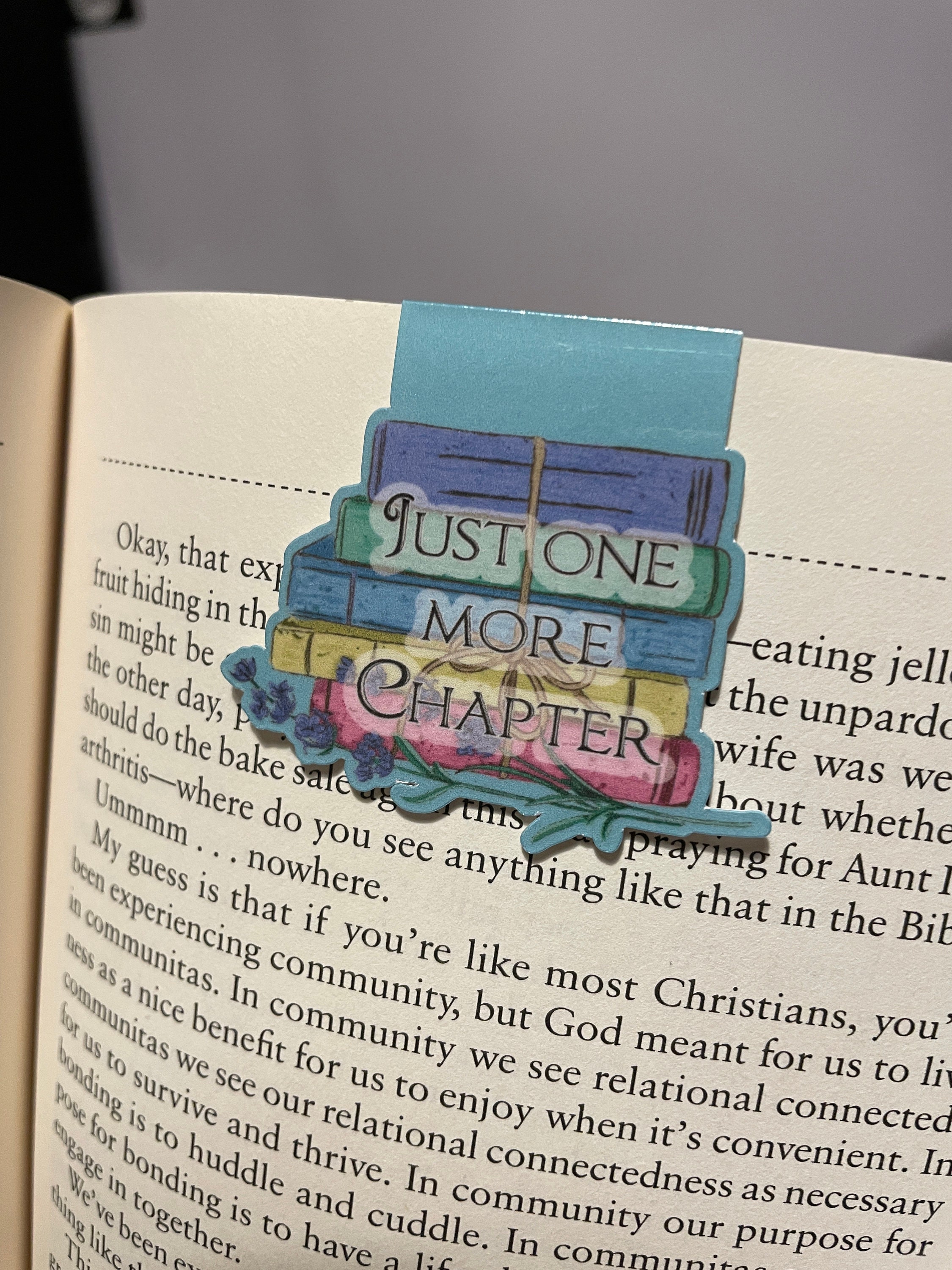 Just one more chapter wooden bookmark