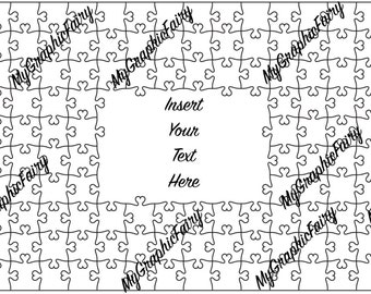 Heart Puzzle SVG Cut file, 10 x 20, great for wedding guest book, glowforge and lightburn ready