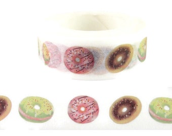 Pink Tape Packaging Supplies Doughnut Washi Tape Pastel Washi Tape Paper Crafting Donut with Sprinkles Washi Tape Donut Washi Tape