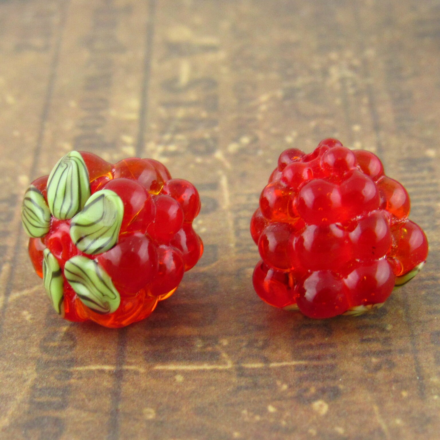 Berry Glass Beads, Raspberry Lampwork Beads, Boysenberry Beads, Purple ...