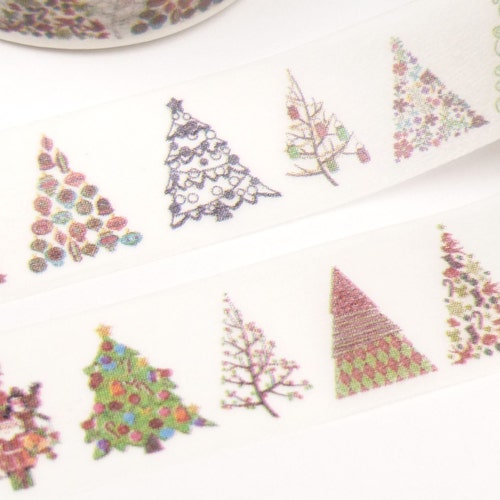 Washi Tape, Fancy Christmas Tree Washi Tape, 36" Sample Washi Tape or Full Roll - 615