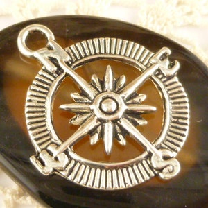 Antik Silber Kompass Charms Anhänger (4) - S66