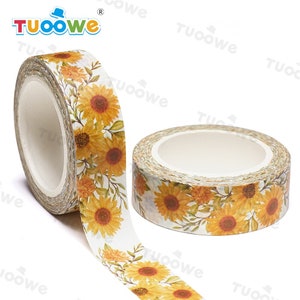 Washi Tape Yellow Sunflower Washi Tape, Full Roll - SSS8
