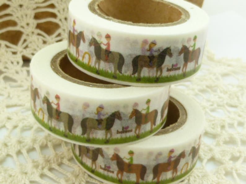 EE673 36 Sample Washi Tape or Full Roll Horseback Rider Washi Tape Horse Lover Washi Tape