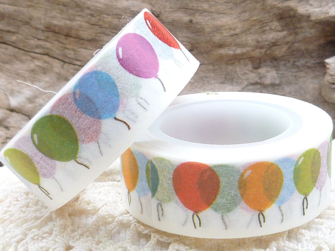 Washi Tape Colorful Birthday Balloons Washi Tape 36 Etsy