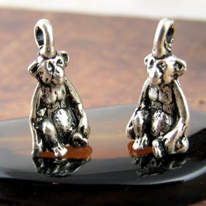 18mm Chimpanzee Charm, Antiqued Silver Monkey Charm, Tibetan Style Animal Charm (6) - S118