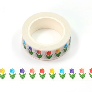 Washi Tape Tulip Flower Washi Tape, Full Roll - CWWTS-21