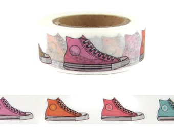 Washi Tape Multicolor Shoes Washi Tape, Teenage Converse Washi Tape,  Full Roll - VV1966