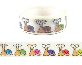 Nastro washi a forma di lumaca, divertente nastro washi a forma di animale dei cartoni animati, rotolo intero - CWWTS-17