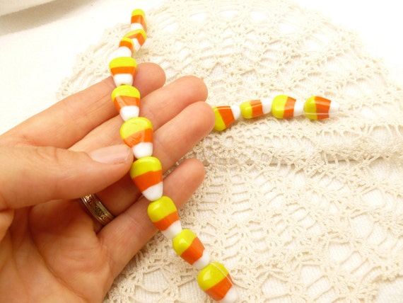 Candy Corn Lampwork Glass Beads Orange Yellow Halloween Beads 2 Beads or Full Strand Etsy UK