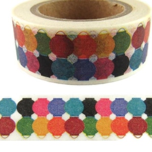 Regenbogen Punkte Washi Tape, helles Konfetti Washi Tape, Rolle - M