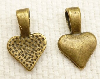 Petit coeur collé, Bronze antique (10) - BF13