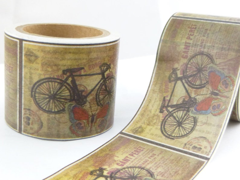 Washi Tape 30mm breit Vintage Fahrrad Druck Washi Tape