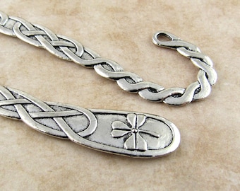 124mm Celtic Knot Bookmark, Metal Bookmark Blank, Shamrock Bookmark, Tibetan Silver Bookmark Base (1)