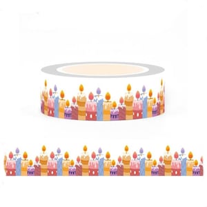 Washi Tape, Birthday Washi Tape, Candles Washi Tape, Full Roll - CWWTS-6