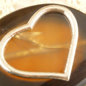 27mm Large Heart Connector, Heart Frame Charm, Simple Solid Heart Ring (4) - S142