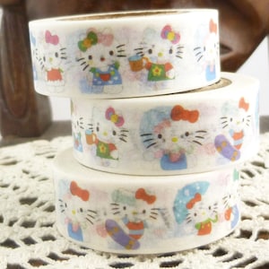 Washi Tape Colorful Cute Kitten Washi Tape, Full Roll - W908