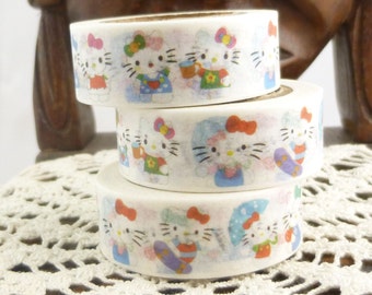 Washi Tape Colorful Cute Kitten Washi Tape, Full Roll - W908