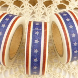 Vaterhaftes Banner Washi Tape , Rot, Weiß und Blau Washi Tape, volle Rolle - LL768