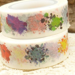 Washi Tape, Paint Splatter Washi Tape, Artist Washi Tape, Painter Washi Tape,  Full Roll - N595