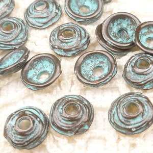 6mm Small Swirl Bead Cap, Rustic, Patina, Mykonos Casting Beads 10 M43 X3333 image 1