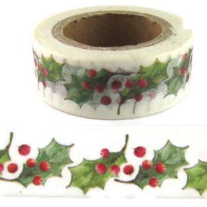 Washi Tape Weihnachten Holly Berry Washi Tape, Mistelzweig Washi Tape, ganze Rolle - 2245