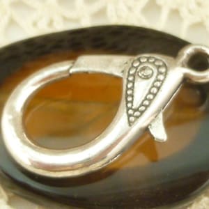 31mm Extra Large Silver Tone Swirl Engraved Lobster Clasp Findings (3) - SF68