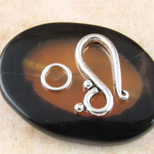 Antique Silver Hook and Eye Clasp Closure (10) - SF34