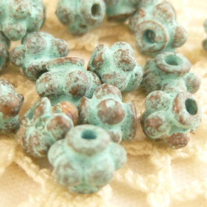 6mm Bali Popcorn Round Spacer Beads, Rustic, Patina Beads, Mykonos Casting Beads (10) - M44 - X4062