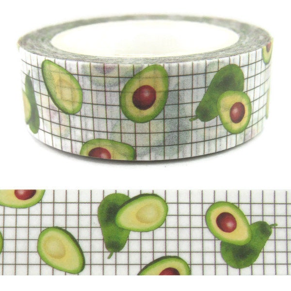 Avocado Washi Tape, Food Washi Tape, Full Roll - CWWTS-2