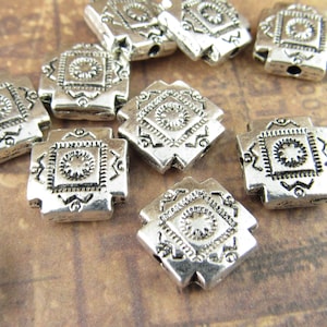 10 mm südwestlichen Spacer Perle, Aztekenkreuz Metallperle, Vier Ecken Perle - SF109