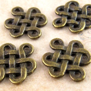 Bronze  Celtic Knot Charm, Infinity Charm, Chinese Knot Connector Charms (8) - A21