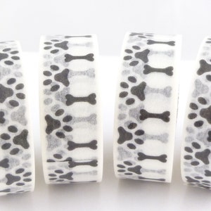 Cinta Washi, Cinta Washi amante de los perros, Cinta Washi con estampado de patas, Rollo completo - S1376