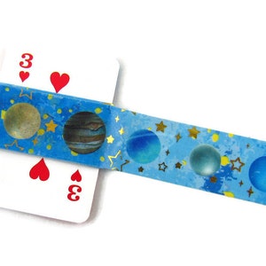 Nastro Washi campione, nastro Washi Blue Planet, nastro Washi con accenti di stelle metalliche dorate, nastro Washi campione 36" - CWWTS-2