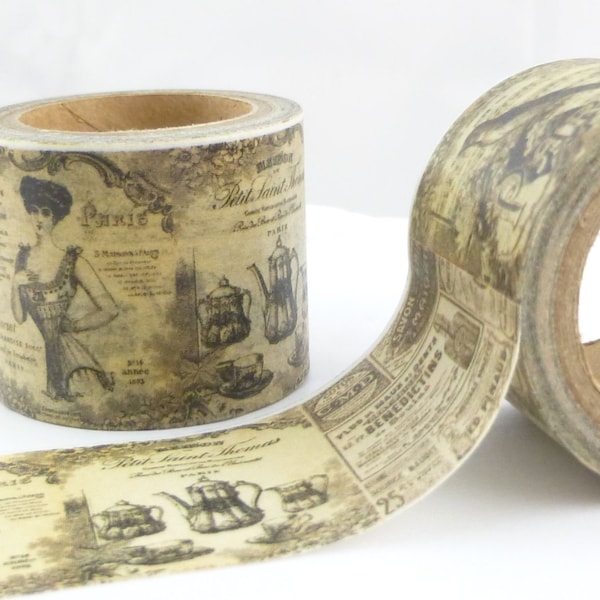 30mm Wide Vintage Newspaper Print  Washi Tape - 1447