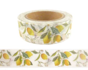 Washi Tape Yellow Lemon Citrus Washi Tape, Full Roll - CWWTS-22