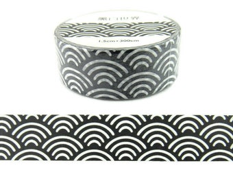 Abstract Black White Washi Tape, Full Roll - CWWTS